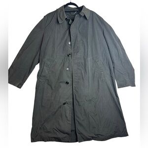 Vintage U.S. Military Black All‎ Weather Trench Coat 40R w/ Removable Liner